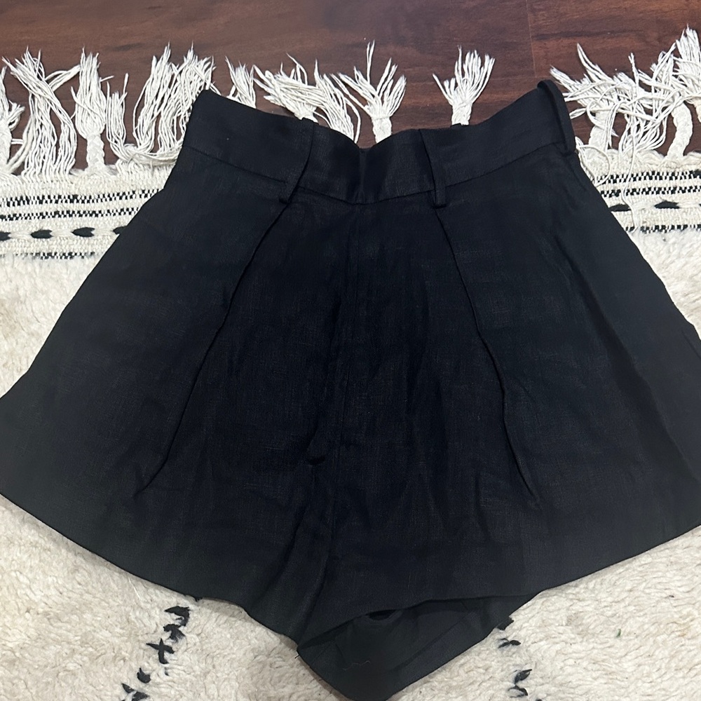 New Zimmermann black linen shorts sz 0